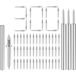 300 Pcs Double-Head Skirting Thread Seamless Nail, Double-Headed Nails, Invisible Screws & Specific Sleeve Tool, for Seamless Skirting Thread with Solid Wood Baseboard.
