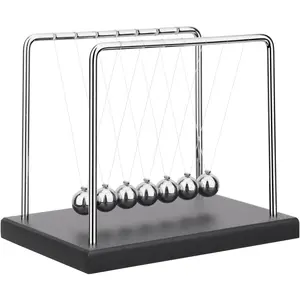 P-SO083 Newton's Cradle 7-Bead Balance Balls, Science Physics Learning Gadget, Stress Relief Kinetic Motion Toy, Bedroom Home Office Desktop Decoration, Birthday Good Gift Idea