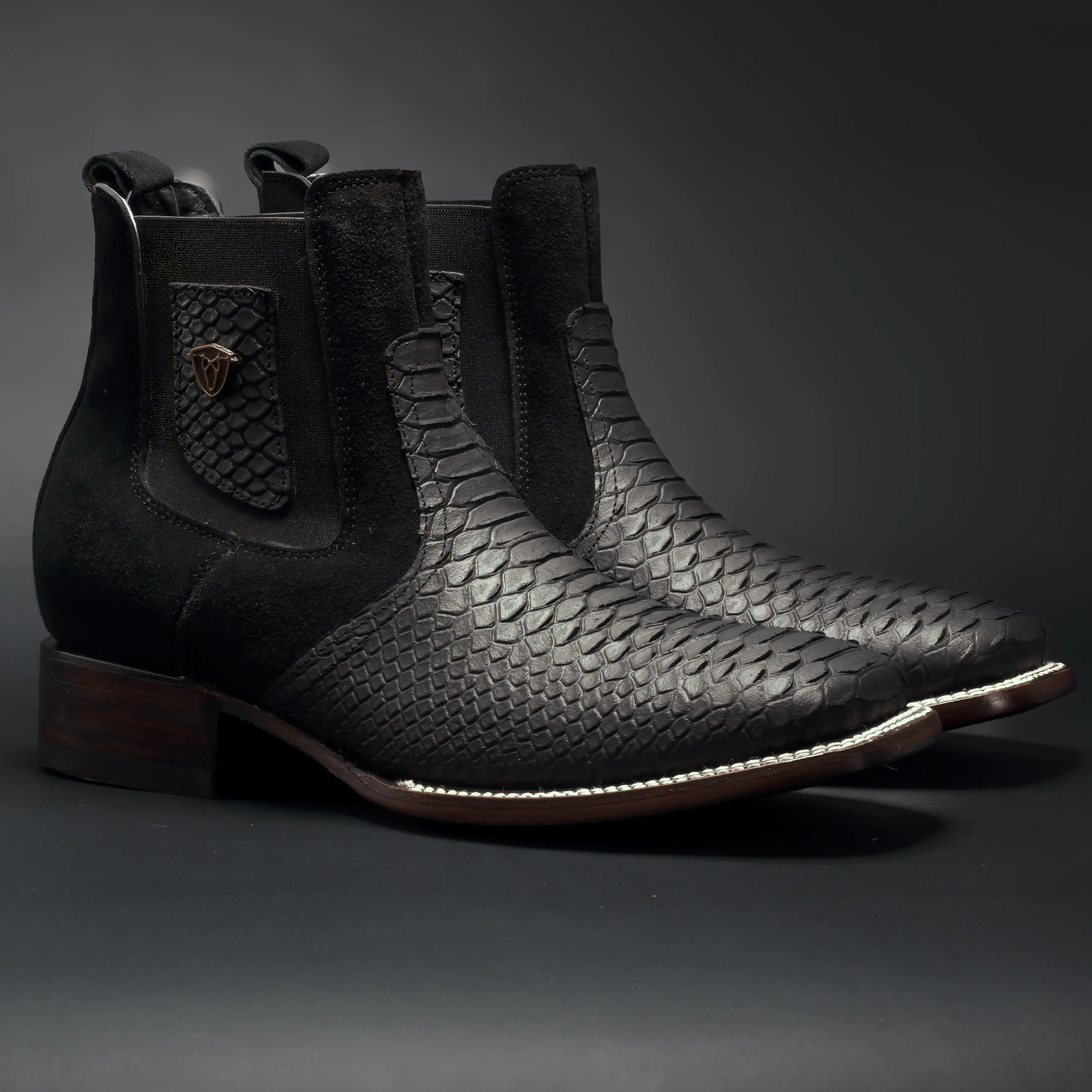 Men’s Leather Tribute Python Cowboy Boots Comfort Shoe Footwear