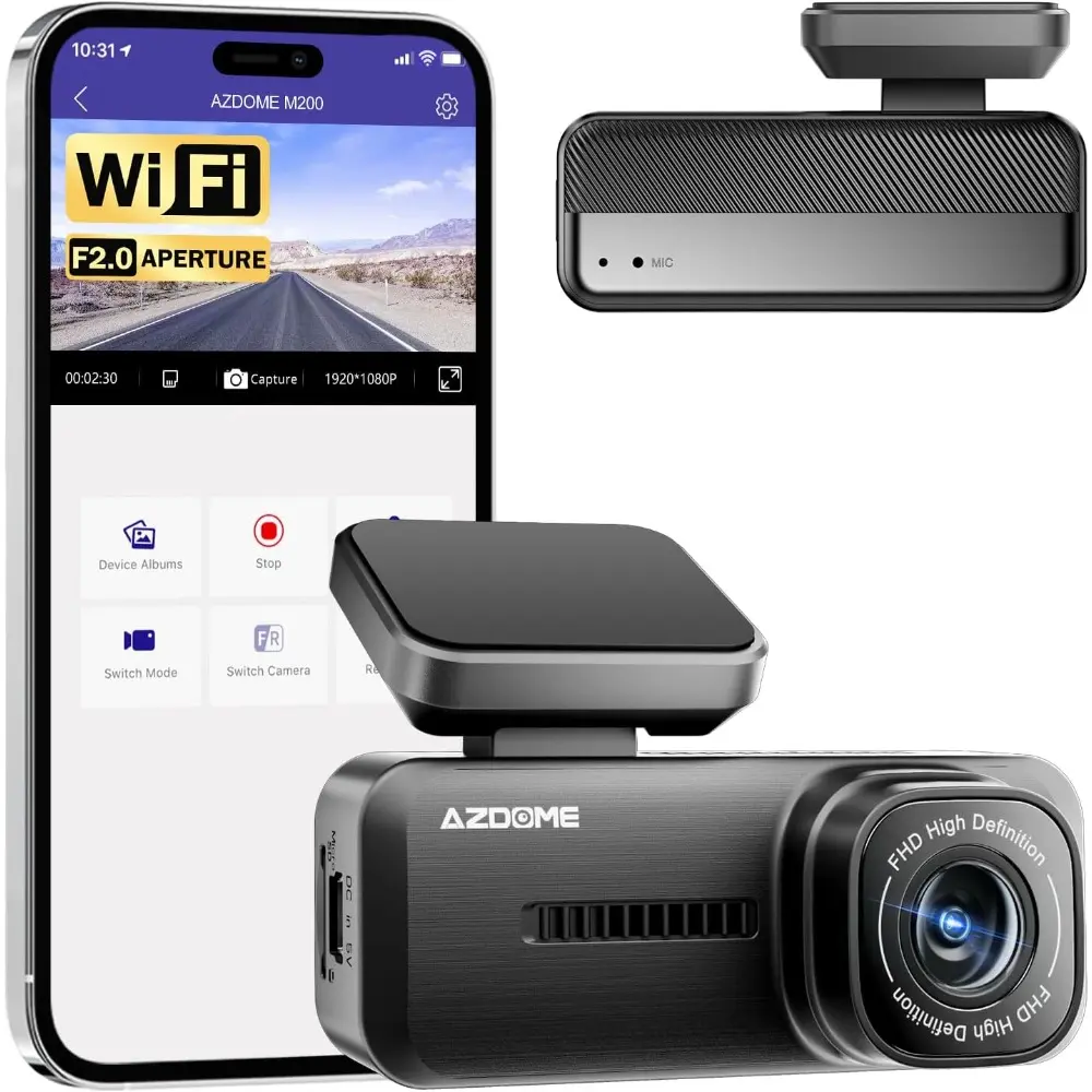 Mini Dash Cam WiFi Dashcam, 1080P Front Dash Camera For Cars, Hidden Car Camera with 24H Parking Mode G-Sensor Night Vision, APP, Loop Recording, Support 128GB Max, Easy to Install