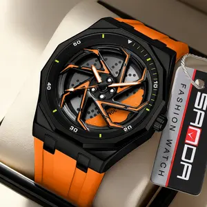 Men's Watch, Wheel Design Night Glow Waterproof Quartz Watch, Octagonal Alloy 360° Rotating, Fashionable Men's Gift, Model 1161