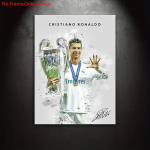 1 piece/set frameless canvas painting print poster,Artistic,classic minimalist abstract art,legendary football celebrity Cristiano Ronaldo,perfect gift for sports enthusiasts,gift for bedroom,living room,mural,wall decoration,room decor