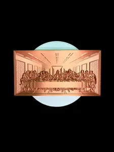 The Last Supper Relief Wall Art – Copper 3D Printed Panel | Christian Decor | Detailed Biblical Sculpture