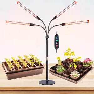 FECIDA 4-Head Table Top Grow Lights for Indoor Plants Seed Starting Bonsai with Timer 36W Power Home Plug FECiDA 2025 Full Spectrum Plant Growing Lamps 16"-24" Height Adjustable Metal Design
