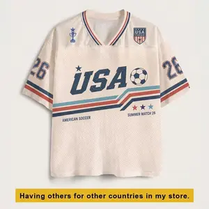 USA Soccer Jersey Shirt, Retro Stars Stripes Tee, Custom Name Number Jersey, Soccer Fan Game Day Gift