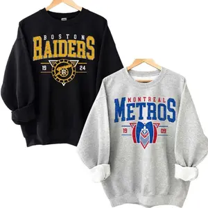 Vintage 90s Boston Raiders Montreal Metros Sweatshirt, Heated Rivalry Hockey Crewneck Sweatshirt, Hudson Williams Connor Storrie Pullover