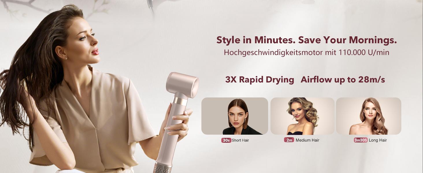 Mythsight 6 in 1 Hot Air Styler with Travel Case, Dual Voltage (100-240V) High-Speed Hair Dryer Brush Auto Wrap Curlers, Volumizing Styling Blower Brush, Perfect Gift for Women Friend Family Mother Mythsight 6 in 1 Hot Air Styler with Travel Case, Dual Voltage (100-240V) High-Speed Hair Dryer Brush Auto Wrap Curlers, Volumizing Styling Blower Brush, Perfect Gift for Women Friend Family Mother