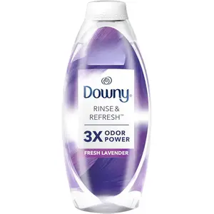 Downy RINSE & REFRESH Laundry Odor Remover and Fabric Softener, Fresh Lavender, 48 fl oz, Safe on ALL Fabrics, Gentle on Skin, HE Compatible