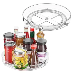 Clear Lazy Susan Organizer, 9.5 Inch Lazy Susan Turntable for Cabinet, Turntable Organizer for Pantry Organizers and Storage, Racks