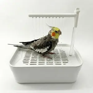 Automatic Parrot Bath Box, Reusable Water Circulation, Fits Two Small Parrots at Once, Suitable for Quaker Parakeets, Grooming