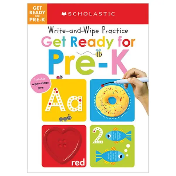 USED Book - Get Ready for Pre-K Write and Wipe Practice: Scholastic Early Learners (Write and Wipe) by Scholastic (Board book) - english