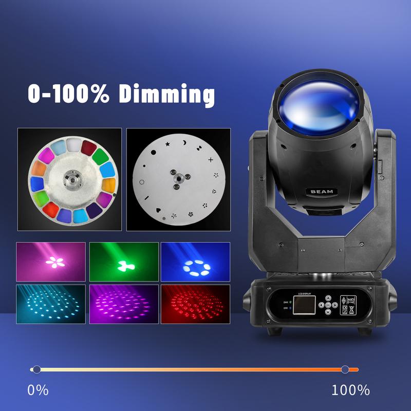 PAIDUN 230W 7R Beam LED RGBW Moving Head Light DMX512 Rainbow Effect DJ Disco Bar KTV Party Show Stage Lighting