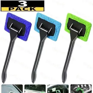 3 pack window windshield cleaning tool microfiber cap wiper cleaner glass brush
