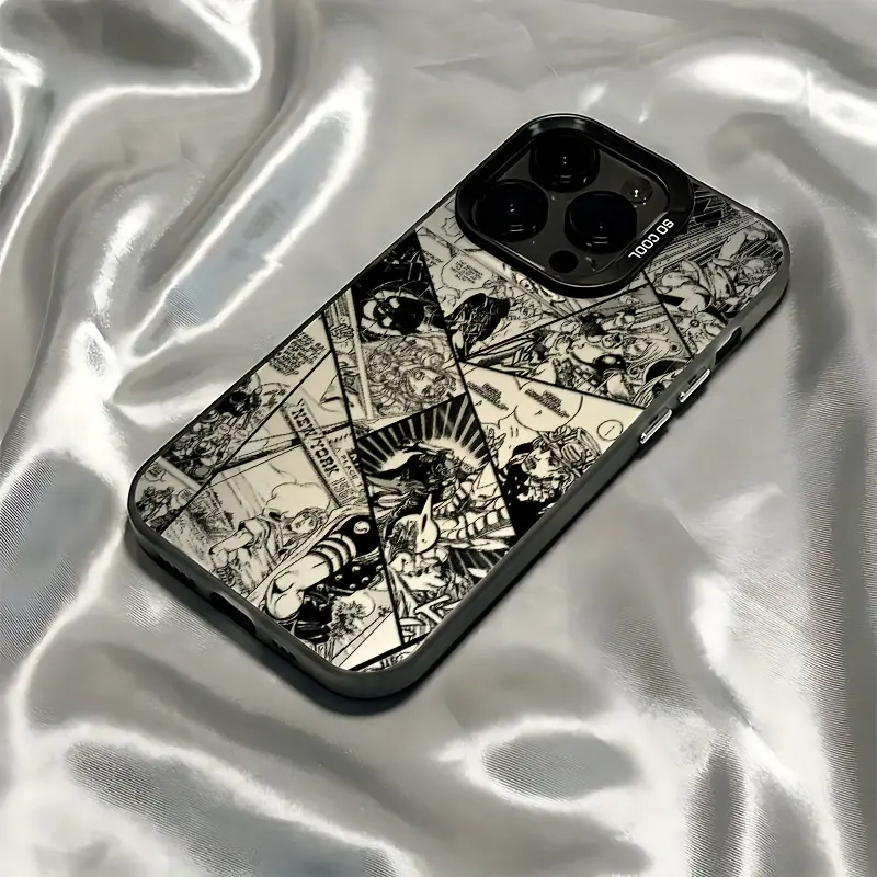 Hot Anime J-OJ-O Phone Case For iPhone 17/16/15/14/13/12/11/Pro/ProMax/Plus/17Air/16,17E,Samsung S26/S25/S24/S23/S22/S21/Plus/Ultra/Fe,Matte Back Cover with Drop-Resistant Design,black and  white Trendy Cool style,The Perfect Gift Friend or Yourself