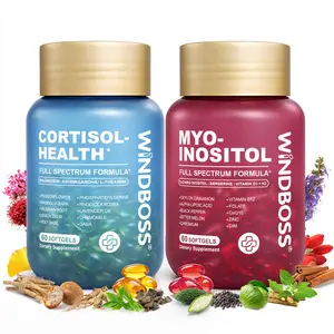 WindBoss Myo-Cortisol Pack | Cortisol Regulation and Myo-Inositol Support | All-in-One High-Absorption Softgel Formula | Daily Support with Magnesium, Myo-Inositol, KSM-66 Ashwagandha & L-Theanine | 2 Bottles, 120 Softgels
