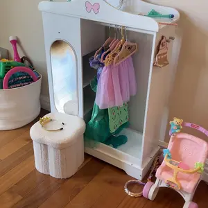 Topwin Multifunctional Girl’s Storage Cabinet with LED Mirror, Jewelry & Clothes Organizer – Safe & Stylish