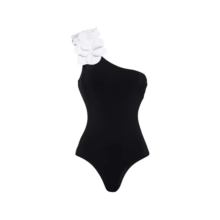 Black one shoulder swimsuit
