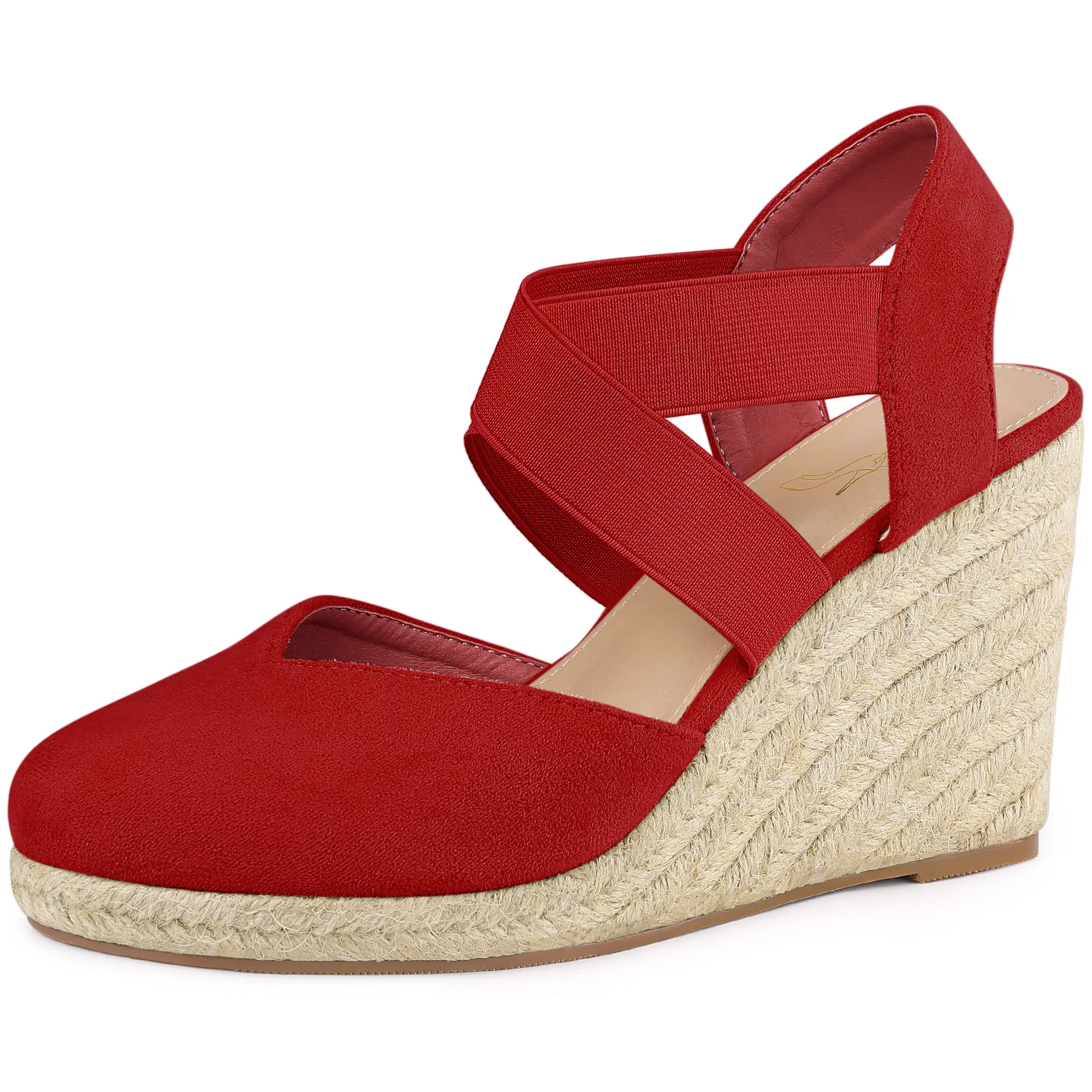 BLISSFUL STEP Platform Closed Toe Espadrille Wedge Heel Sandals