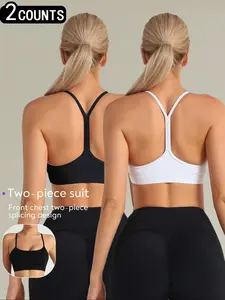 Women's Active Wear Yoga Fitness Bra Set, Removable Pads, Sexy Y-Back Design, Comfortable & Supportive, Ideal for Gym & Daily Wear