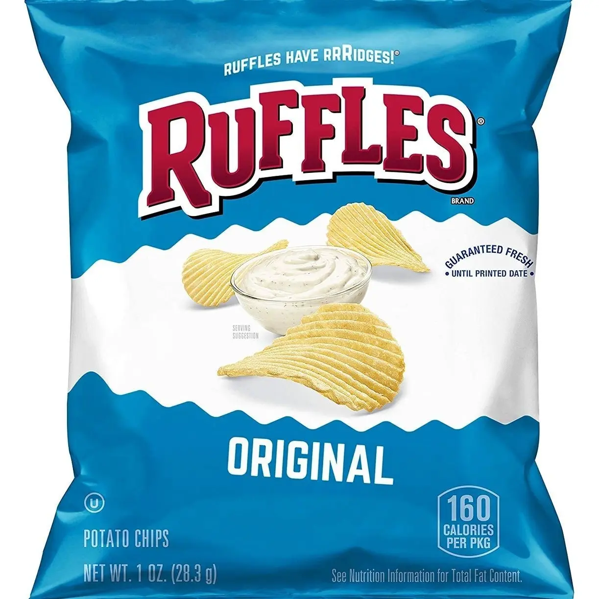 Ruffles Original Potato Chips, 1 Ounce (Pack of 40)
