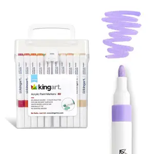 Acrylic Paint Markers Set – 80 Colors, 2mm Bullet Tip, Water-Based, Multi-Surface