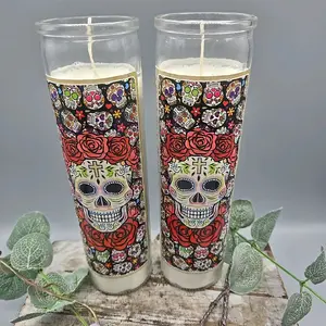 Candles ROSE Skull Devotional 5 De Mayo Day Of Dead Veladora Decor Ornaments for Festive Celebrations
