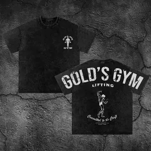 Gold's Gym Oversize Washed T-shirt, Gym Apparel, Workout Wear, Training Men's Top, Aesthetic Shirt, Discipline, Strength, Focus