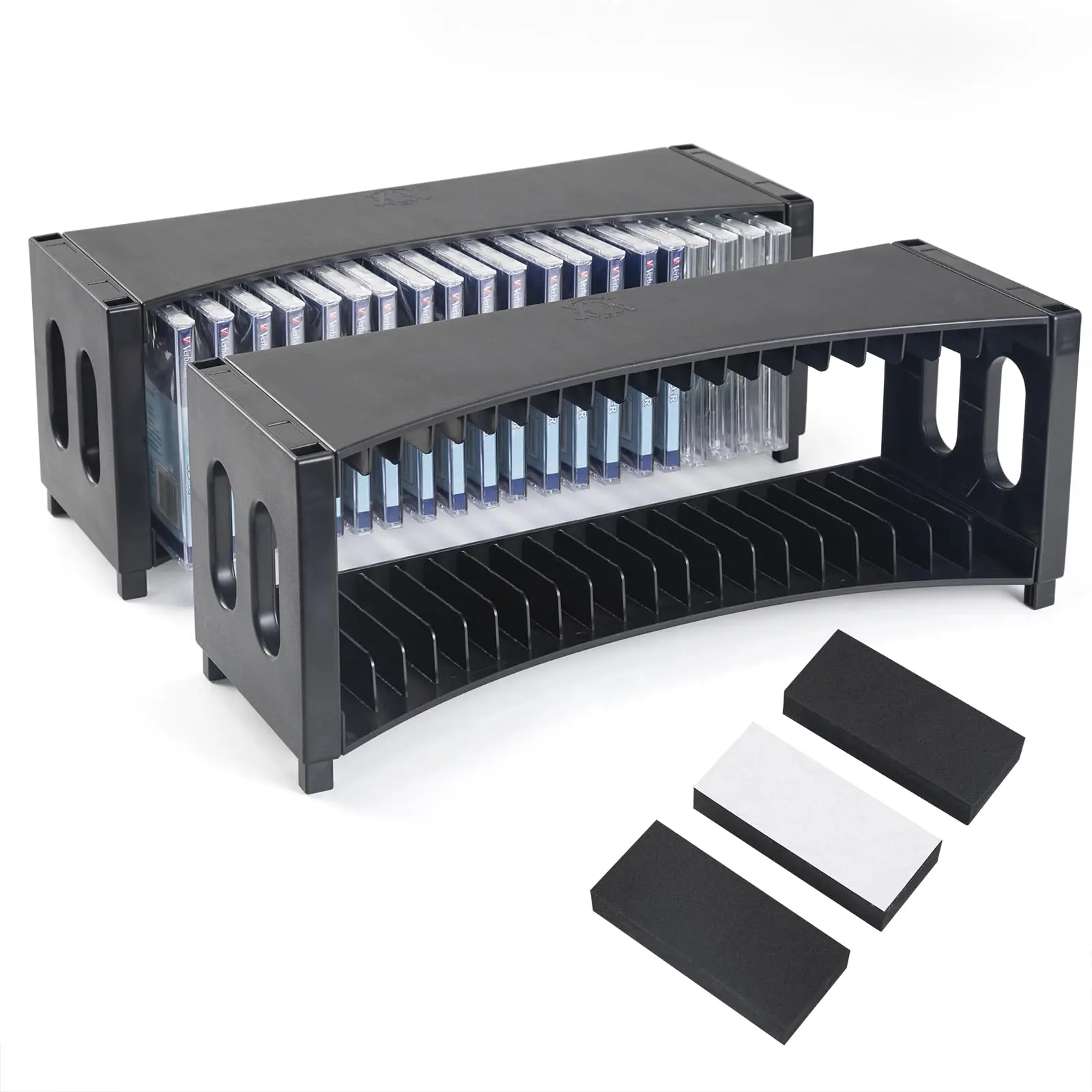 Cd Storage Rack  Upgrade 2 Pack Stackable Abs Organizer Can Hold 40 Slim Jewel Cases Holder For Home Office Movie Music Room (cd Rack)