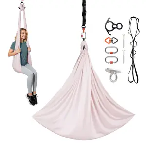 VEVOR Aerial Yoga Hammock, 300 lbs Load Aerial Silk, Yoga Swing with Nylon Fabric, PE Zipper Bag for Parent-Child Interaction, Strengthen Muscles & Improve Practice, Hammock and Swing Combo