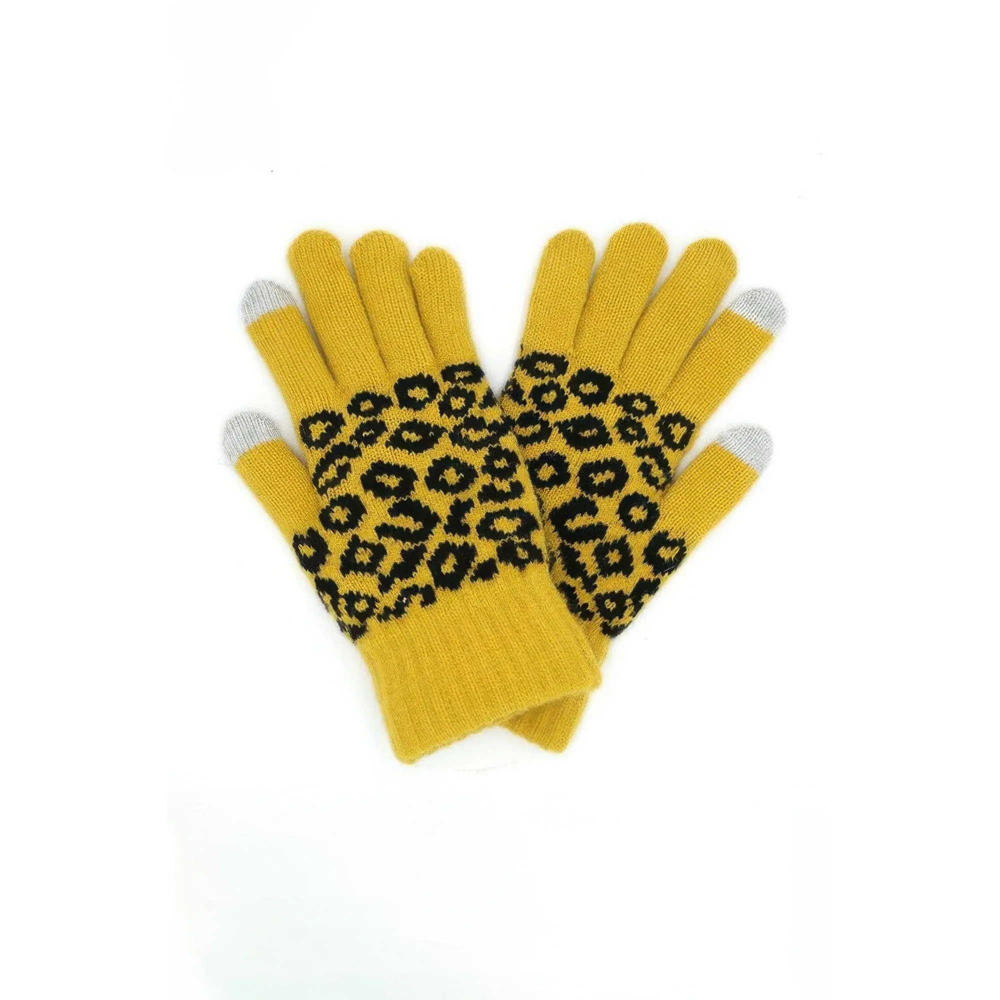 Leopard Knit Smart Touch Gloves