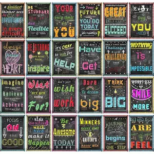 24pcs Frameless Motivational Posters for Middle and High School Classroom Office Decorations Inspirational Quote Growth Mindset Wall Art Unframed Art Print for Teachers Students School Decoration 8*10inches