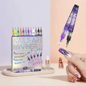 Acrylic Paint Pen for Nail Painting,1 BoxDlY Quick Drying Dot Flower Hook Pen, Daily Use NailArt Marker Pen, Manicure Tool for Women & Girls, NaiArt Tools