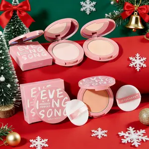 MAYCHEER - Evening Glow Soft-Focus Powder Compact Natural Nude Finish White Matte Skin Tone Waterproof & Sweat-Resistant Oil Control Makeup Long-Lasting Setting Powder Moisturizing Powder Compact