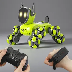 Electronic Pet Robot Toy Set, Smart Interactive Educational Toy, Remote Control Dog, Eight-Wheel Car, Birthday Gift for Kids over 8