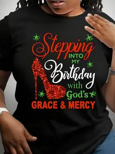 Women'S Birthday Graphic T-Shirt _ Stepping into M