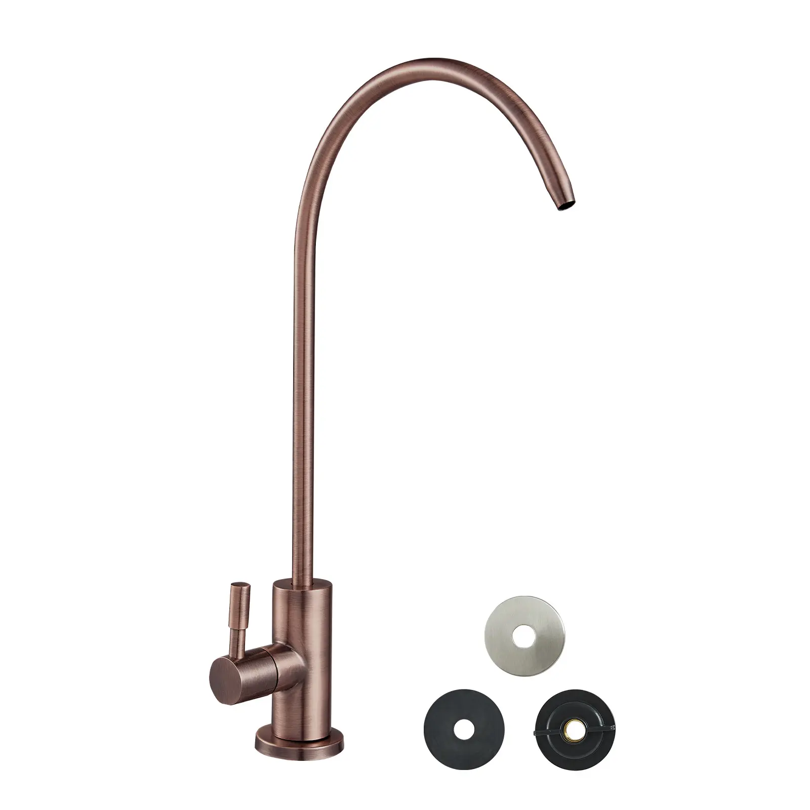 Drinking Water Faucet for Kitchen Sink, Lead Free 304 Stainless Steel Water Filter Faucet with Solid Brass Valve, 360° Swivel Gooseneck Reverse Osmosis Faucet for Kitchen Bar Counter Cafe