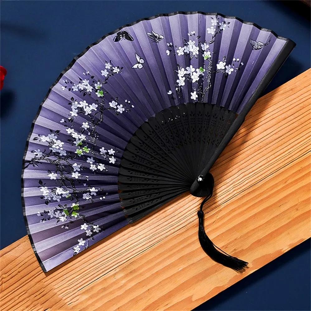 1 Count Chinese Style Folding Fan Elegant Cultural Decorative Handheld Fan For Wedding Party Home Decoration Ideal Gift Choice Viral TikTok Aesthetic Room Decor Must Haves