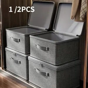 Extra-Large Stackable Storage Bin — Featuring a versatile design suitable for offices, homes, bedrooms, and more. An ultimate space-saving organizer for closets, bedrooms, and kitchens—perfect for storing books, clothing, and other items.