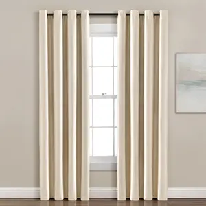 Lush Decor Insulated Grommet 100% Blackout Faux Silk Window Curtain Panel Single 52"W x 84"L/95"L Solid Color Energy Efficient Machine Washable