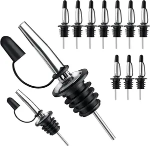 12 Pack Liquor Pour Spout With Dust Caps - Bottle Pourers for Alcohol, Olive Oil - Speed Pourers, Bar Bartender Accessories