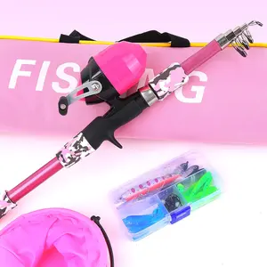 Extendable Fishing Rod Spinning Reel Set for Women, Includes Folding Bucket, Lure Box, Fishing Gear Bag, Complete Fishing Equipment