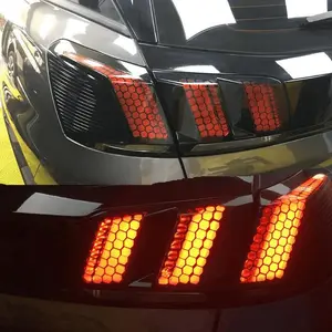 Creative Honeycomb Design Car Tail Light Sticker, Waterproof Sunscreen Durable Car Tail Light Decal, Self-adhesive Car Exterior Decoration Accessories