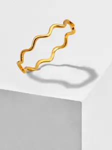 SONIA HOU Noodle Wavy 18K gold over Sterling Silver Stackable Ring | S925 Minimalist Chic Lightweight Luxury | Cute Simple Stackable | Birthday Gift