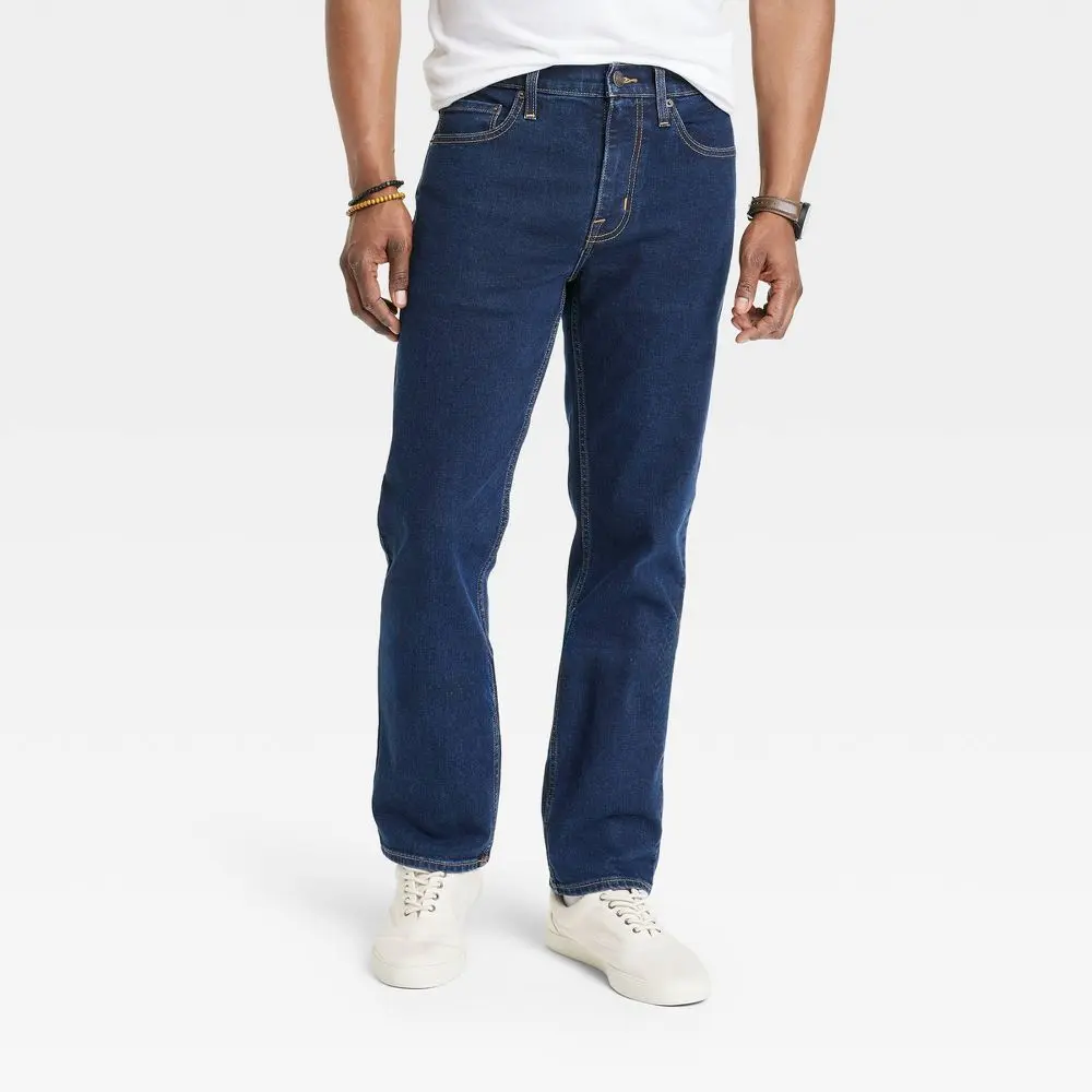 Men's Straight Fit Jeans - Goodfellow & Co Dark Blue 40x32