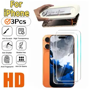 iPhone Screen Protector Film for iPhone 17/16/15/14/13/11 Pro/XS, HD Clear Protective Tempered Glass, Automatic Dust Removal, Bubble-Free, 9h Hardness, 3 Pack