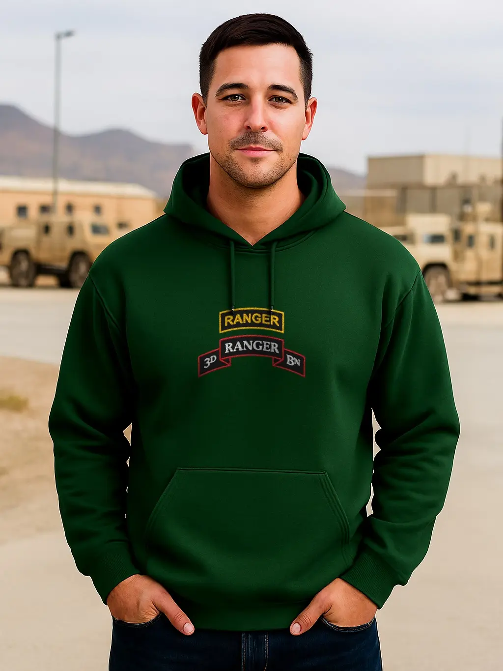Embroidered Army Ranger 75th Regiment Sweatshirt or Hoodie - Casual Long Sleeve Classic Fit Unisex Crew Neck for Adults