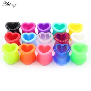 2pcs Ear Expander Piercings Heart Acrylic Ear Plugs Stretcher Expander 1 Pair Ear Piercings Studs Plugs Body Piercings 3-12mm