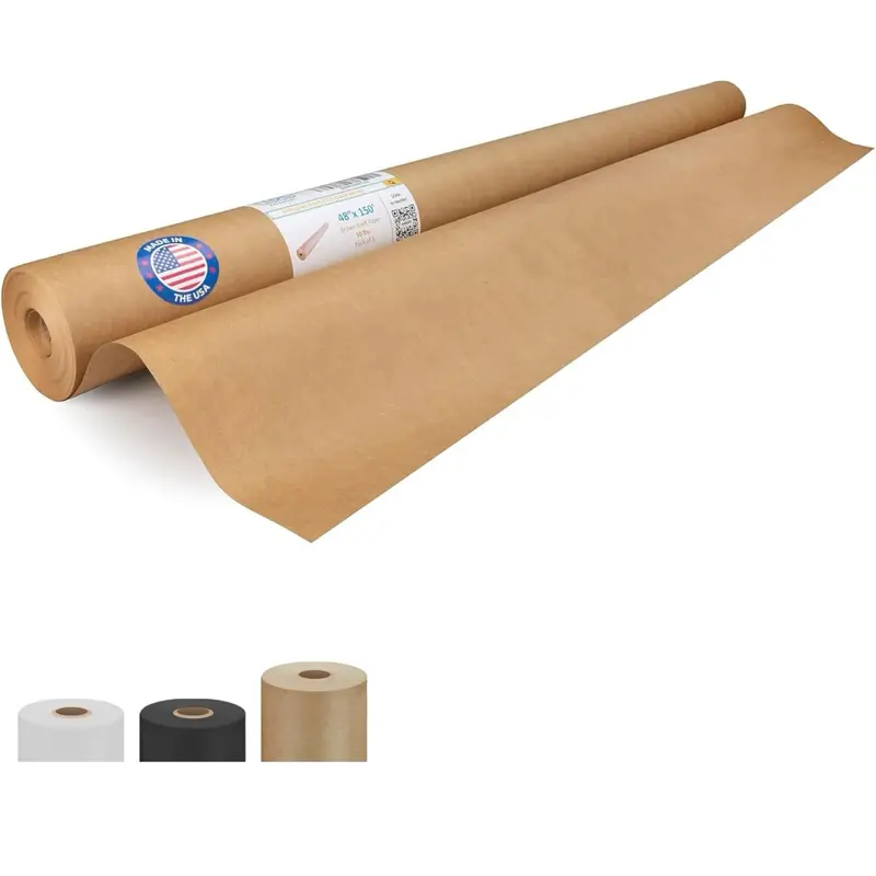 Brown Kraft Paper Roll 48" x 1800" (150 feet) - USA-Made Thick Brown Wrapping Paper 50lb Thickness for Packing, Moving, Shipping, Crafts/Arts - 100% Recycled Natural Craft