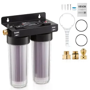 VEVOR Deionized Water System for Car Wash, Spotless Car Wash Water System with 2x 0.5L Color Changing Resin, Spot-Free Deionized Water Filter for Cars RVs Motorcycles Windows