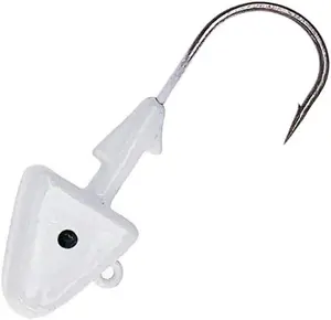 Sanhu Shad Jig Heads 1-1/2oz with 5/0 Mustad Hooks 20 Pcs White for Bass Striper Redfish Saltwater Fishing Includes Resealable Bag